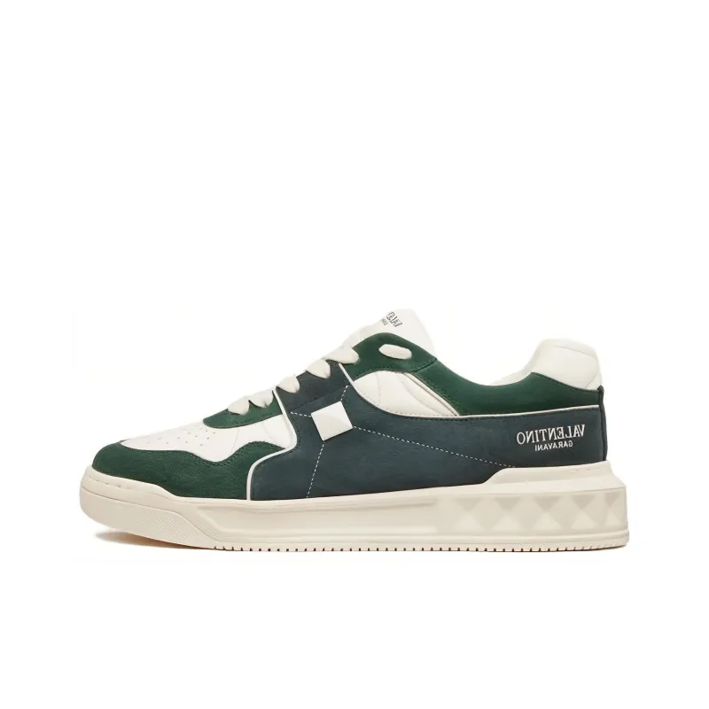 Valentino One Stud Low Sneaker Green White-0