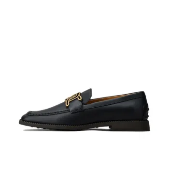 TOD'S Logo Plaque Leather Loafers