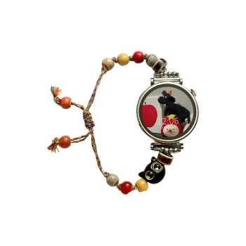 FZRT Watch Bands New Chinese Style Ceramic Black Cat Bracelet Unisex