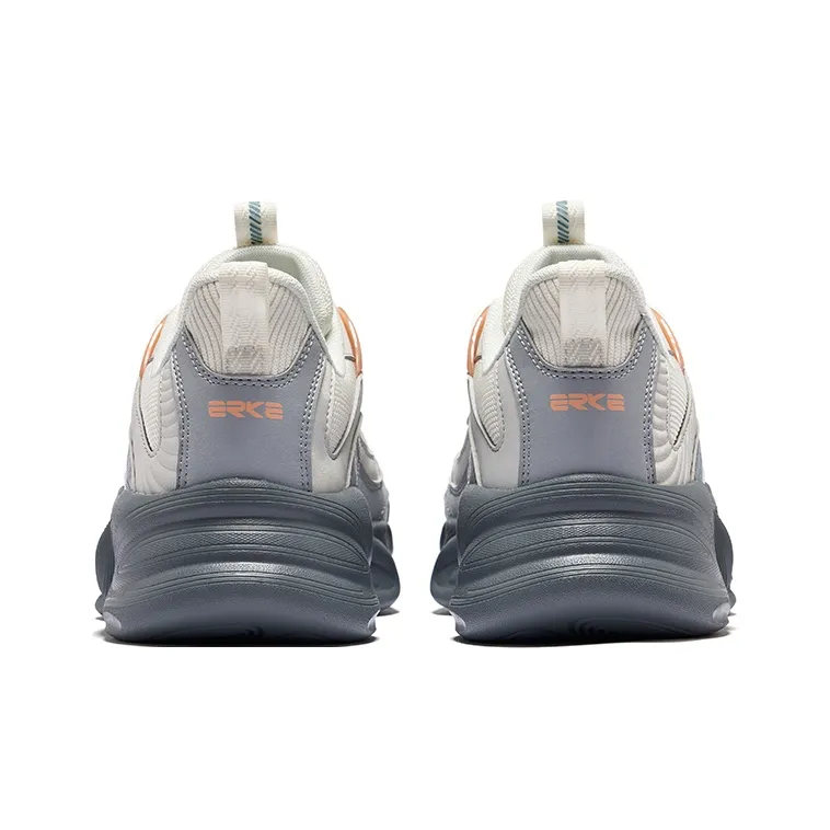 Erke Unchained Fall And Winter Edition Height Increasing Low-Top Casual Shoes Men's Microcrystalline White Slate Gray-4