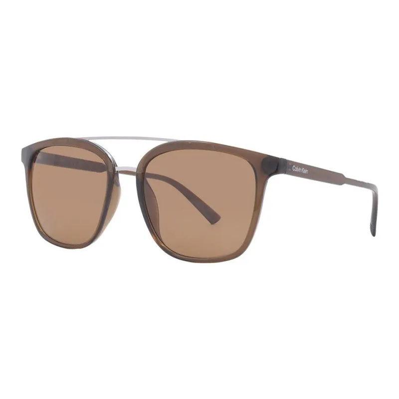 CALVIN KLEIN Plastic Aviator Sunglasses Men's Brown-0