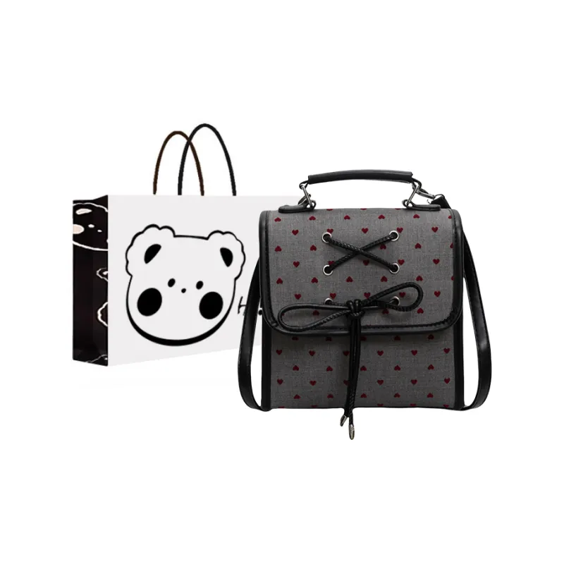 NX DOUGHNUT Fabric Backpack Women's Stars/Heart/Large Polka Dot/Polka Dot Black/Polka Dot Red-1