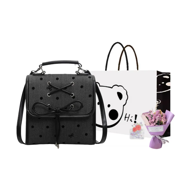 NX DOUGHNUT Fabric Backpack Women's Stars/Heart/Large Polka Dot/Polka Dot Black/Polka Dot Red-15