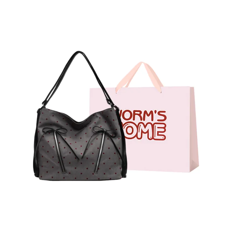 Worm's Home Nylon Fabric Backpack, Crossbody Bag, Shoulder Bag Women's Stars, Polka Dot, Heart, Bowknot-4