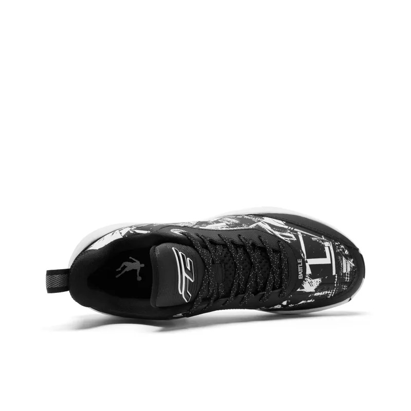 QIAODAN FETEAM Basketball Shoes Men Low Top Black/Jordan White-3