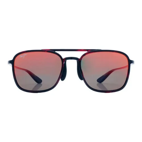 Maui Jim Nylon Square Sunglasses Unisex Black Red