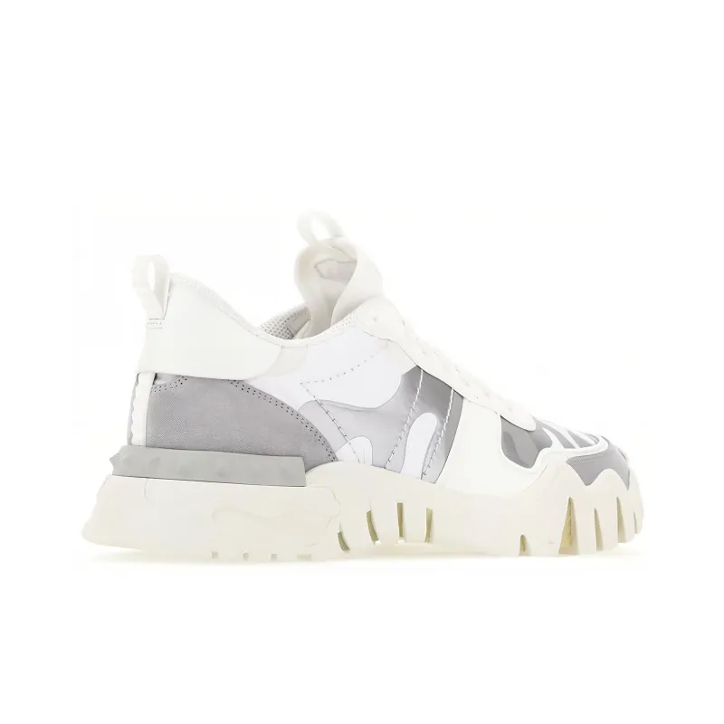 Valentino Anti Slip Wear Resistant Low Top Casual Shoes Men's White Silver-3