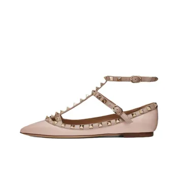 Valentino Rockstud Flat Shoes Women's Pink