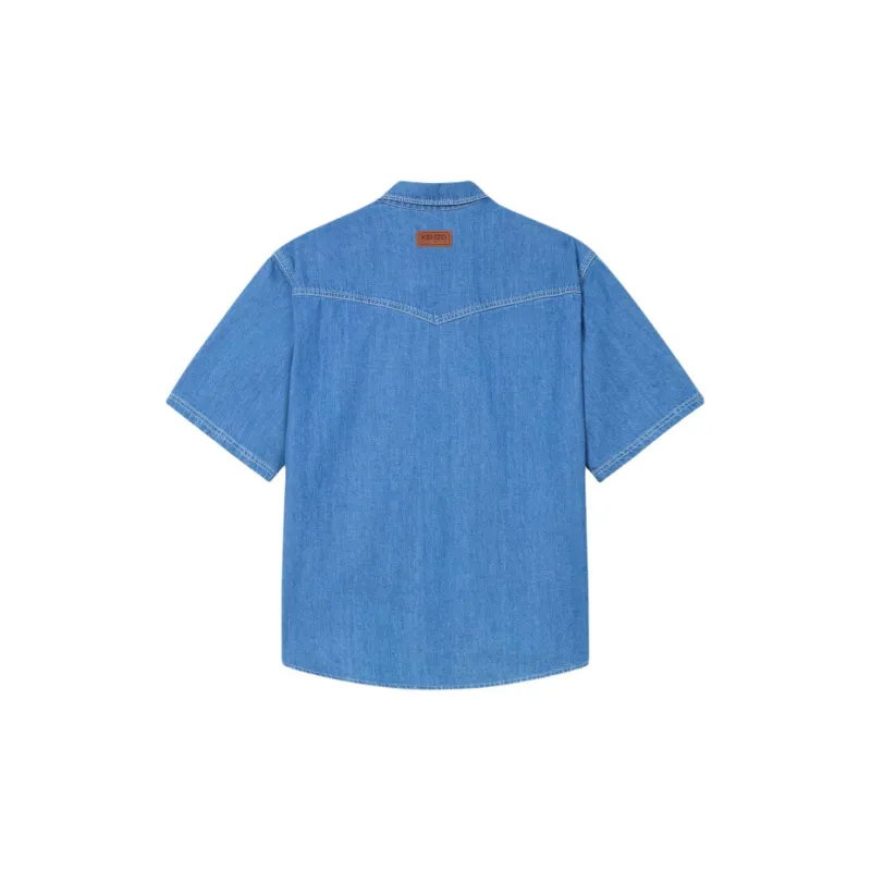 KENZO Buttoned Short Sleeved Denim Shirt-1