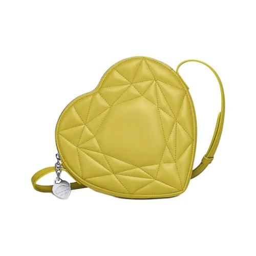 TIFFANY & CO. Return To Tiffany™ Series Soft Leather Heart-Shaped Bag Shoulder Bag Crossbody Bag Women's Light Yellow