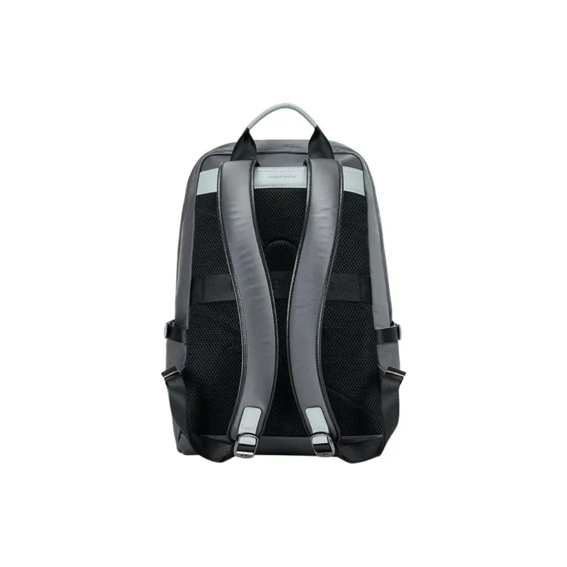 Hush Puppies Cow Leather Backpack Large Size Men's Gray-3
