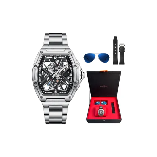 Welly Merck Automatic Mechanical Movement Steel Strap Watch Men's Watches Cut Out Dial