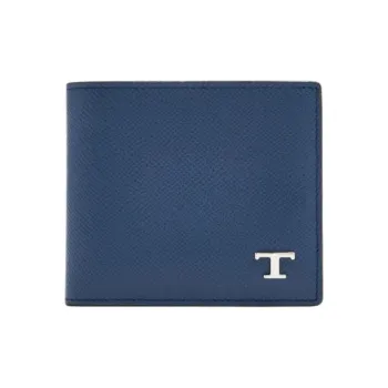 TOD'S Calfskin Wallet Men's Blue