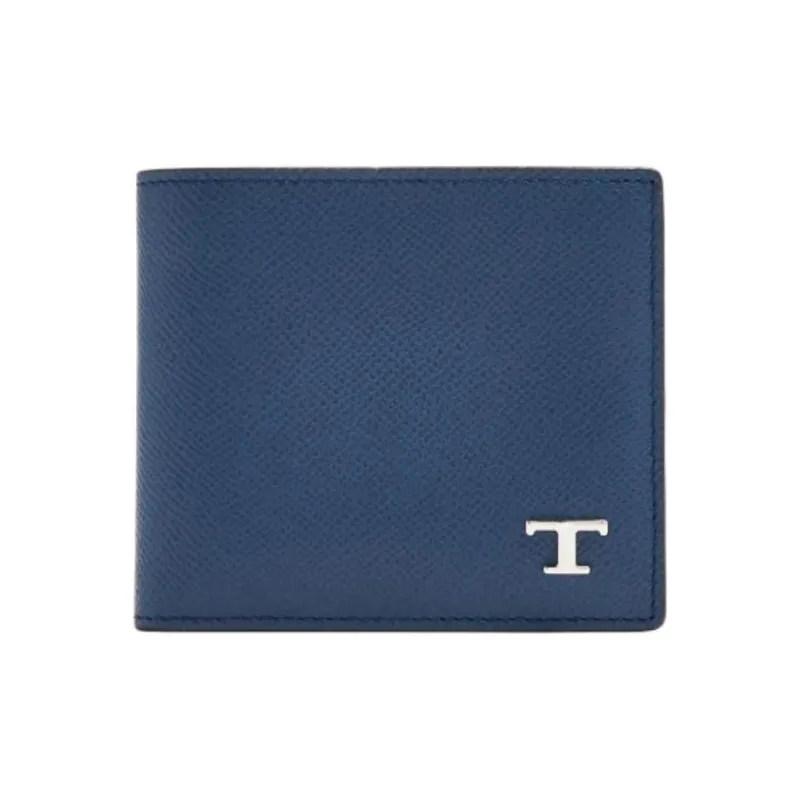 TOD'S Calfskin Wallet Men's Blue-0