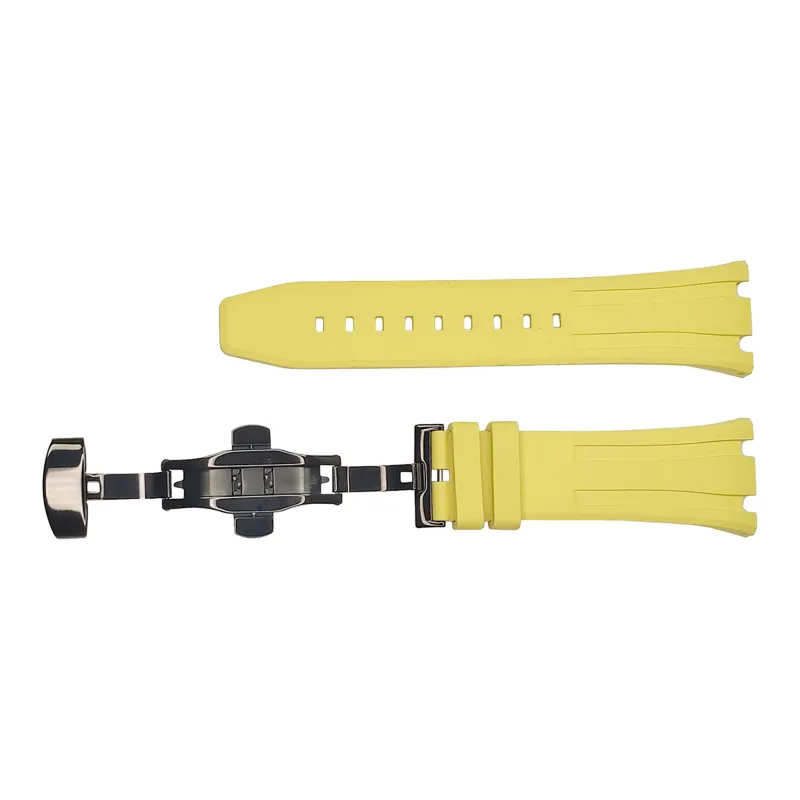 Vickit Black Buckle Collection Casio Compatibility Watch Band 17 Fluoroelastomer Material-6