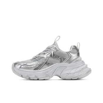 GG CC Chunky Sneakers Women's Low Top Gray/White