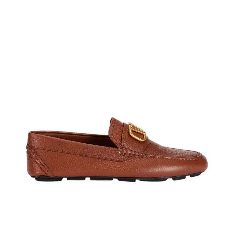 Valentino Vlogo Loafers Men's Tan-1