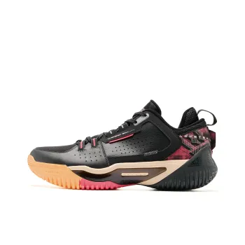 QIAODAN Basketball Shoes Men Low Top Black/Psychedelic Pink