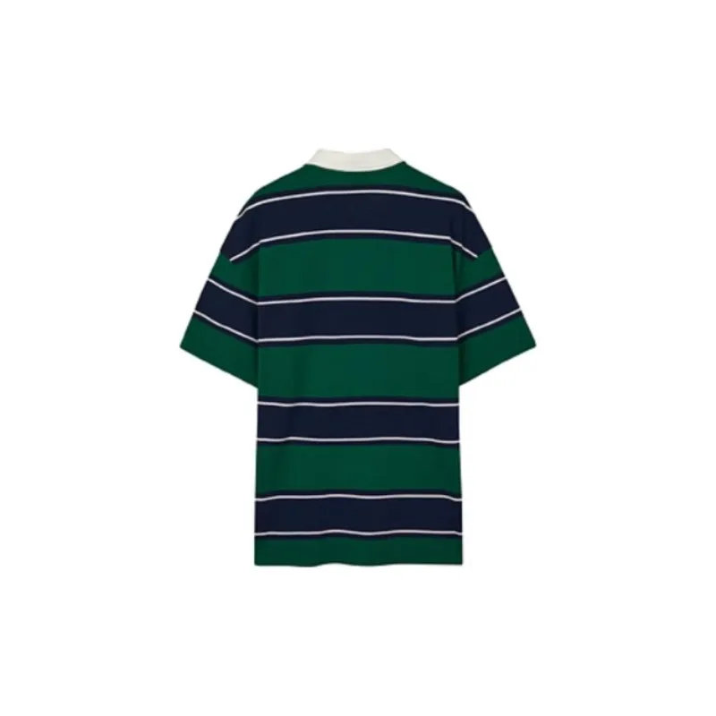 Skechers Polo Shirt Unisex Green Thick Stripes-1