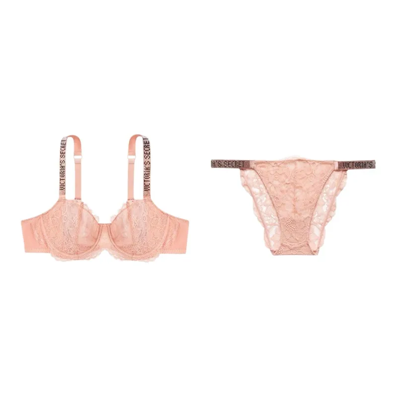 Victoria's Secret Underwear Set Women's Skin Orange-0