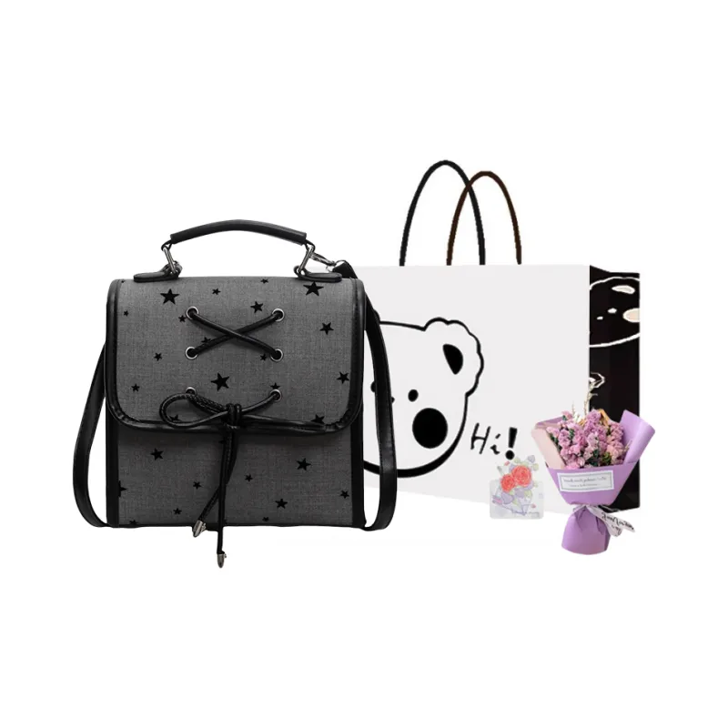 NX DOUGHNUT Fabric Backpack Women's Stars/Heart/Large Polka Dot/Polka Dot Black/Polka Dot Red-13