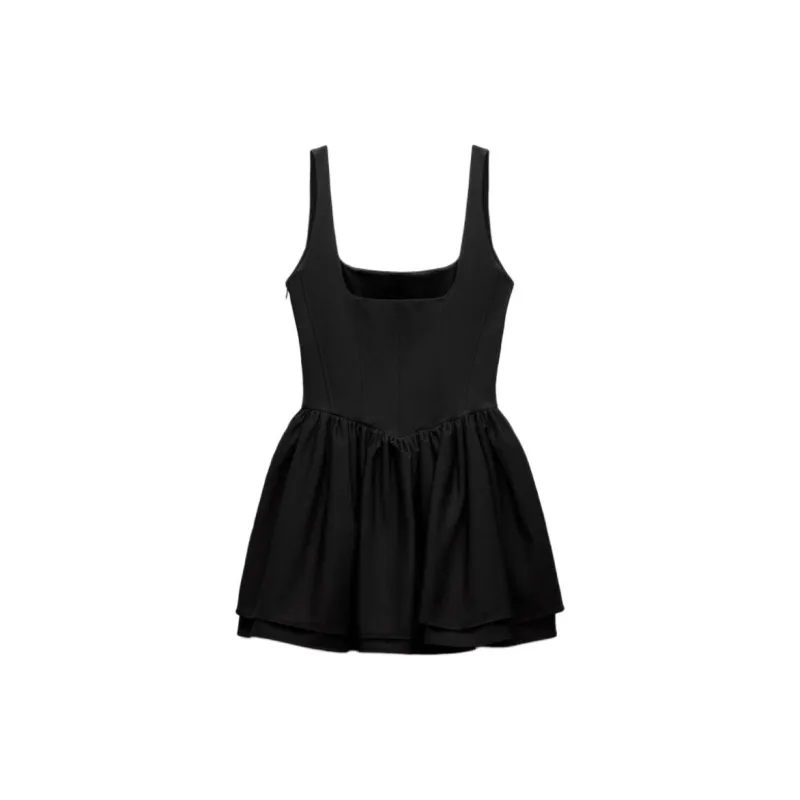 ZARA Slip Dresses Women's Black-1