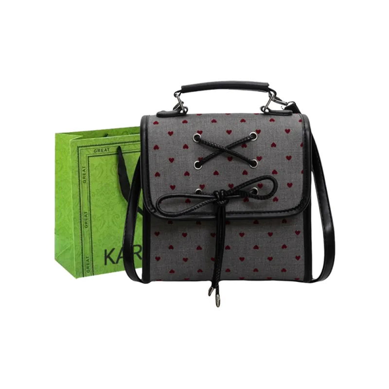 KARUISHA Nylon Backpack Women's Stars/Heart/Polka Dot Black/Polka Dot Red-2