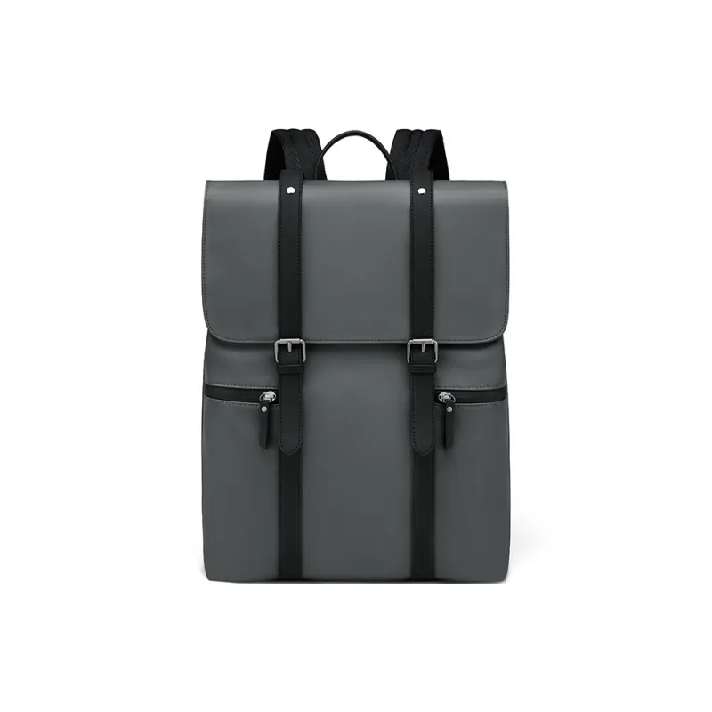 MashaLanti Nylon Fabric With PVC Backpack Regular Men's Smoke Gray-1