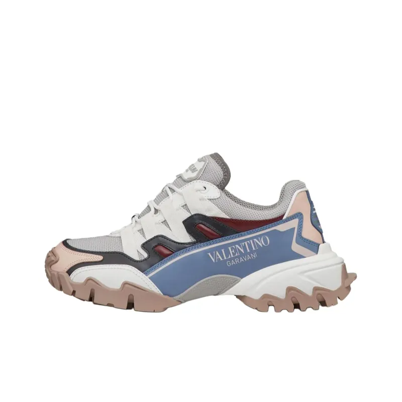 Valentino Climbers Anti-Slip Wear-Resistant Low-Top Casual Shoes Women's White Blue-0