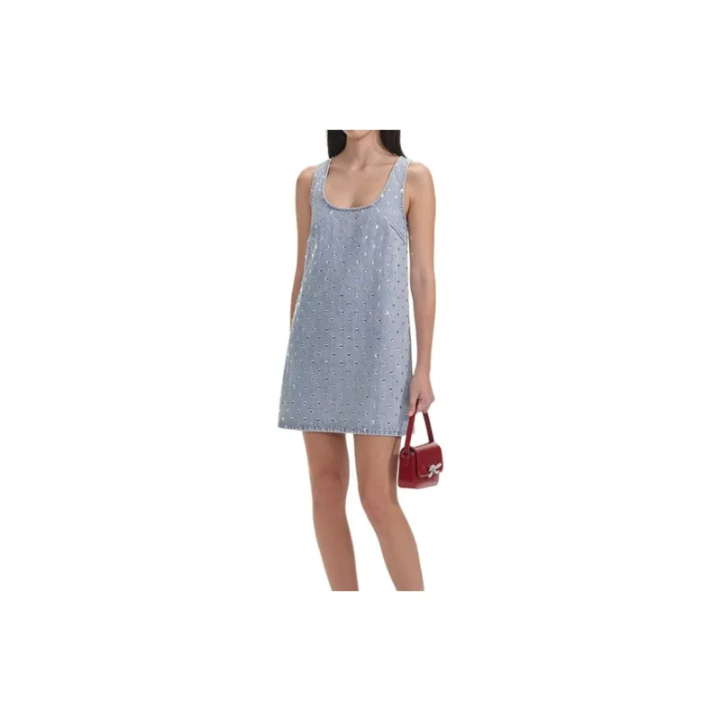 Self portrait Embellished Denim Mini Dress-1