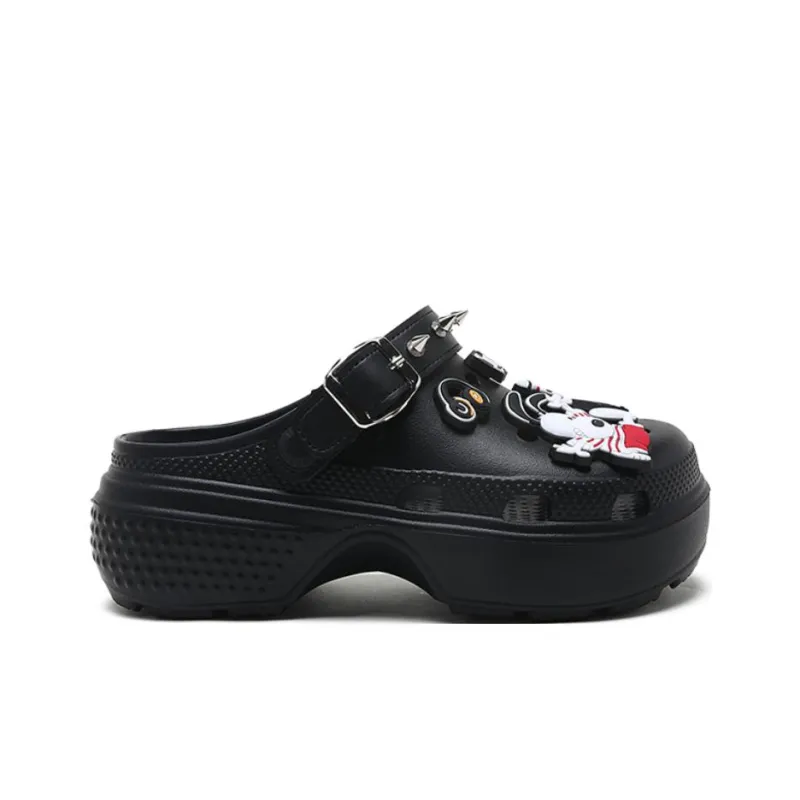 SNOOPY Snoopy Clogs Women's Black-1