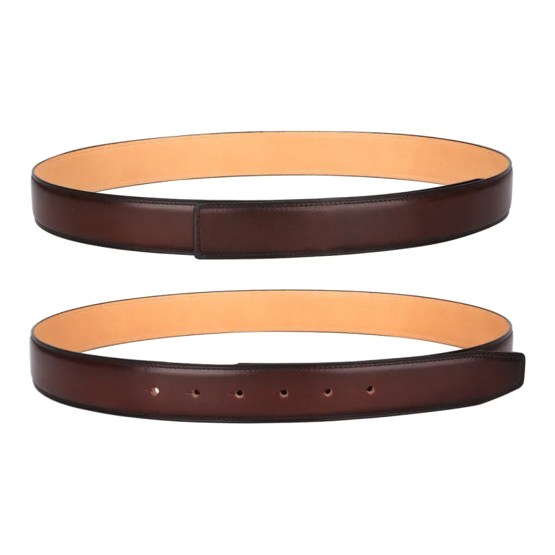 Jaylen Oos The First Layer Of Calfskin Headless Belt Men's Vegetable Tanned Rubbed Craft 3.5/3.8cm-23