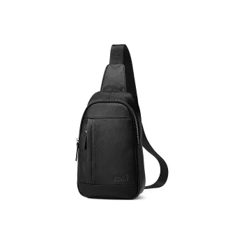 FAIRWHALE Top Grain Cow Leather Sling Bag Regular Men's Black