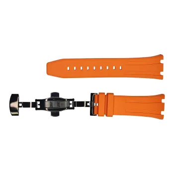 Vickit Black Buckle Collection Casio Compatibility Watch Band 17 Fluoroelastomer Material