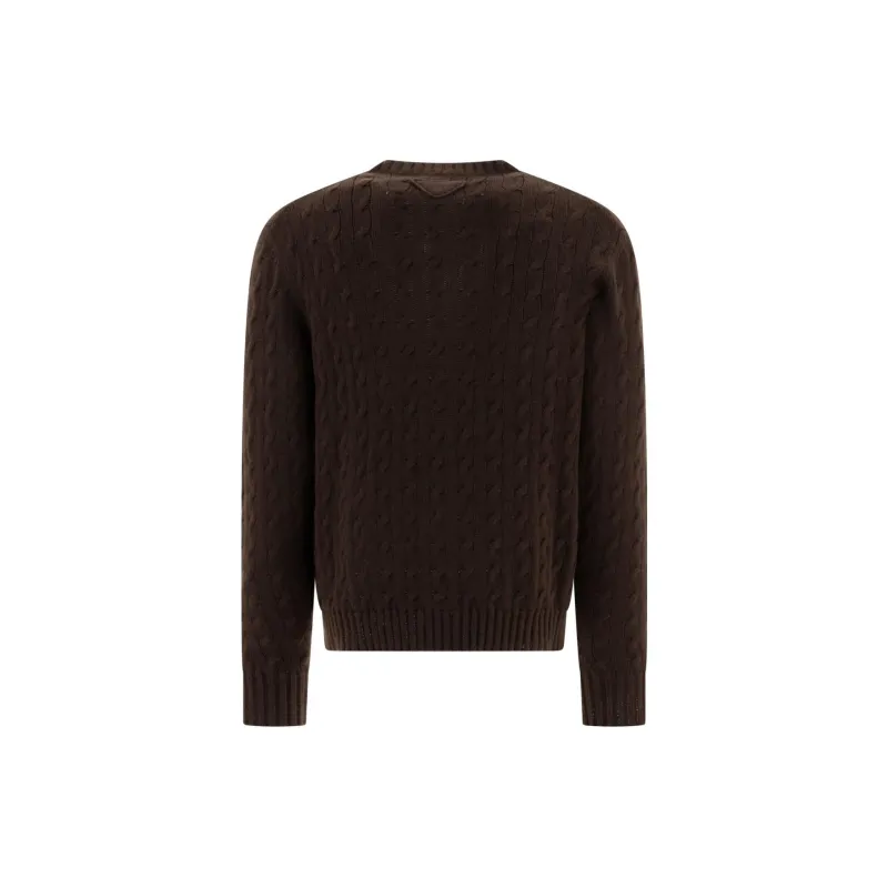 PRADA SS24 Cashmere Sweater Men's Brown-1