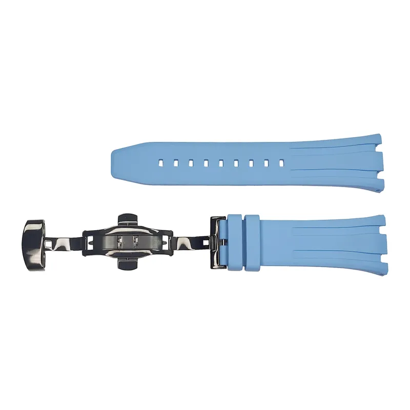 Vickit Black Buckle Collection Casio Compatibility Watch Band 17 Fluoroelastomer Material-5