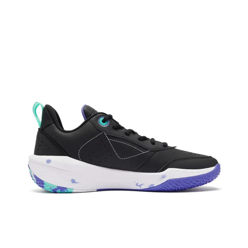 QIAODAN FETEAM Basketball Shoes Men Low Top Black/Paisley Purple-1