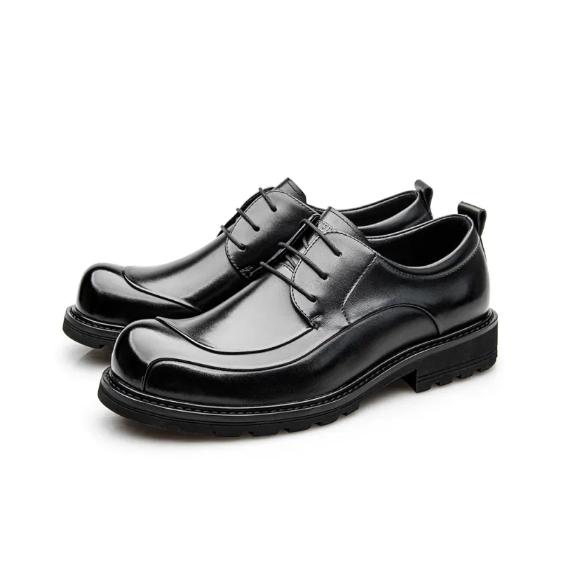 SHWEBALU Dress Shoes Men Low Top Brown-6