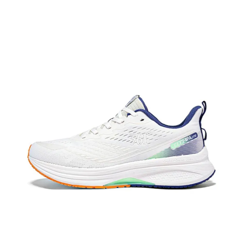 361° Anti Slip Wear Resistant Low Top Casual Running Shoes Men's White Blue-0