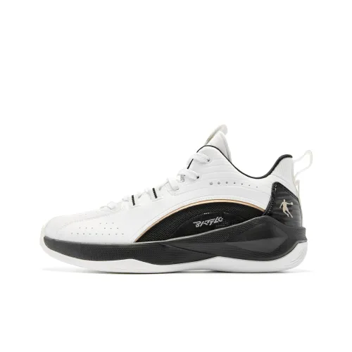 QIAODAN Basketball Shoes Men Low-Top Jordan White/Black