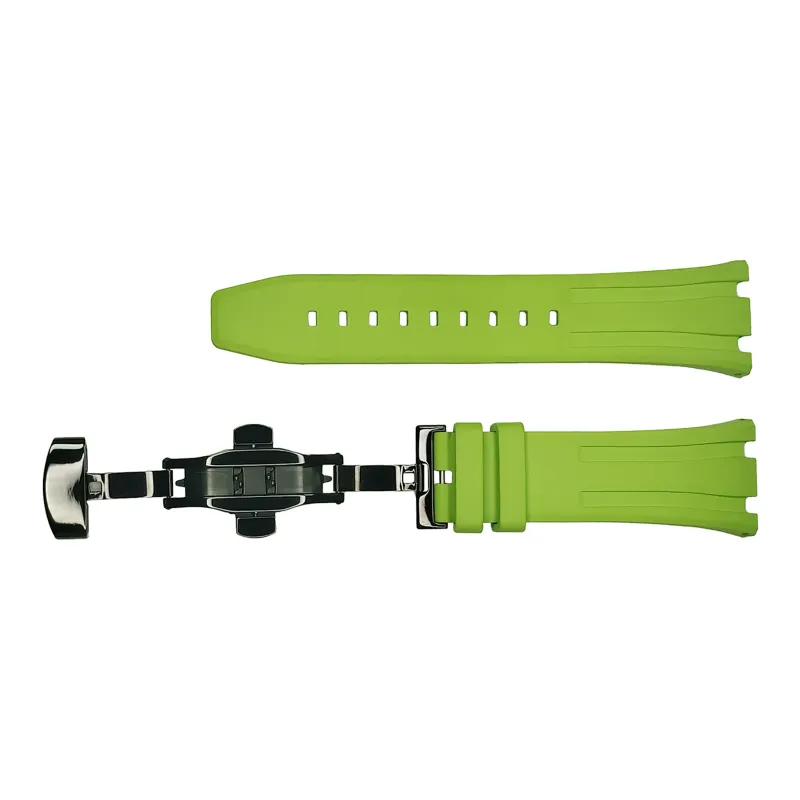 Vickit Black Buckle Collection Casio Compatibility Watch Band 17 Fluoroelastomer Material-10