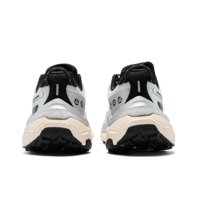 QIAODAN Mountain God 2.0 Running Shoes Men Low Top Gray Silver/Apricot-5