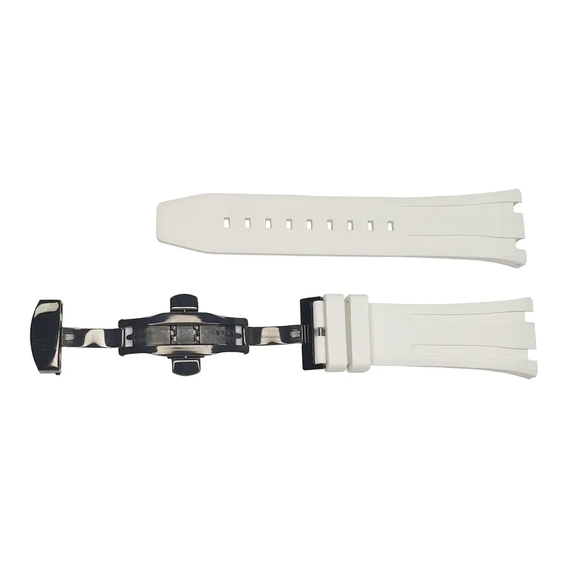 Vickit Black Buckle Collection Casio Compatibility Watch Band 17 Fluoroelastomer Material-3
