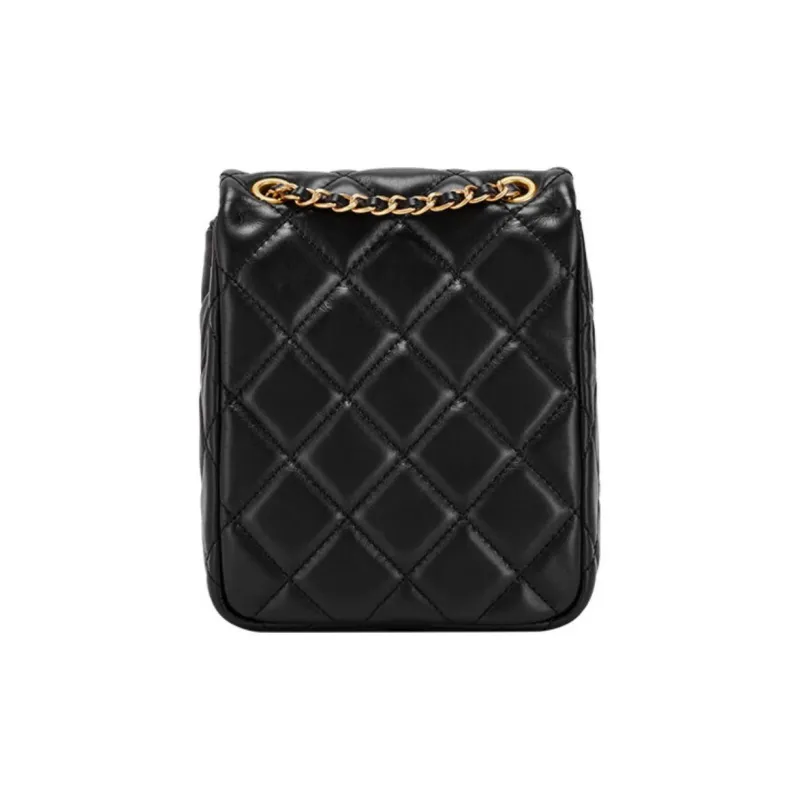 Hush Puppies Cow Leather Bonded Synthetic Leather Crossbody Bag Shoulder Bag Small Size Women's Black-3