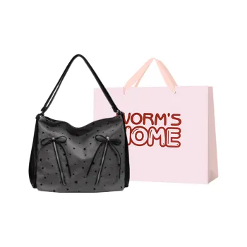 Worm's Home Nylon Fabric Backpack Women's Stars Polka Dots Hearts Bows