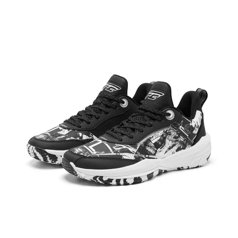 QIAODAN FETEAM Basketball Shoes Men Low Top Black/Jordan White-2