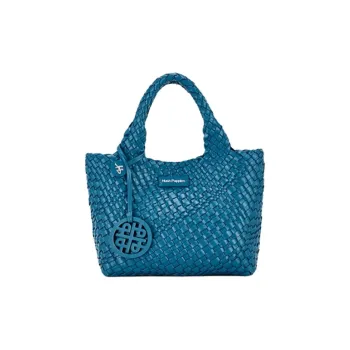 Hush Puppies Cow Leather Tote Bag Shopping Bag Handbag Medium Size Women's Blue