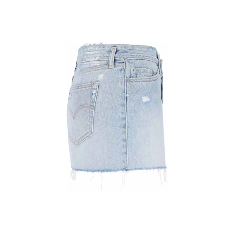 ERL Logo embroidered Denim Miniskirt-2