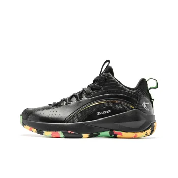 QIAODAN Basketball Shoes Men Low Top Black/Virtual Red