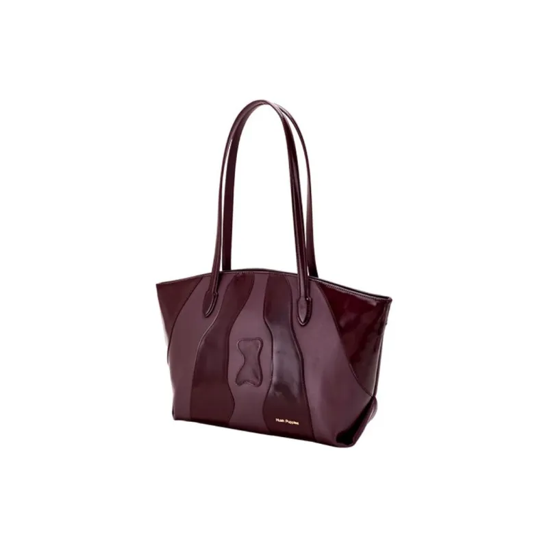 Hush Puppies Cow Leather Handbag Shoulder Bag Large Size Women's Burgundy-1